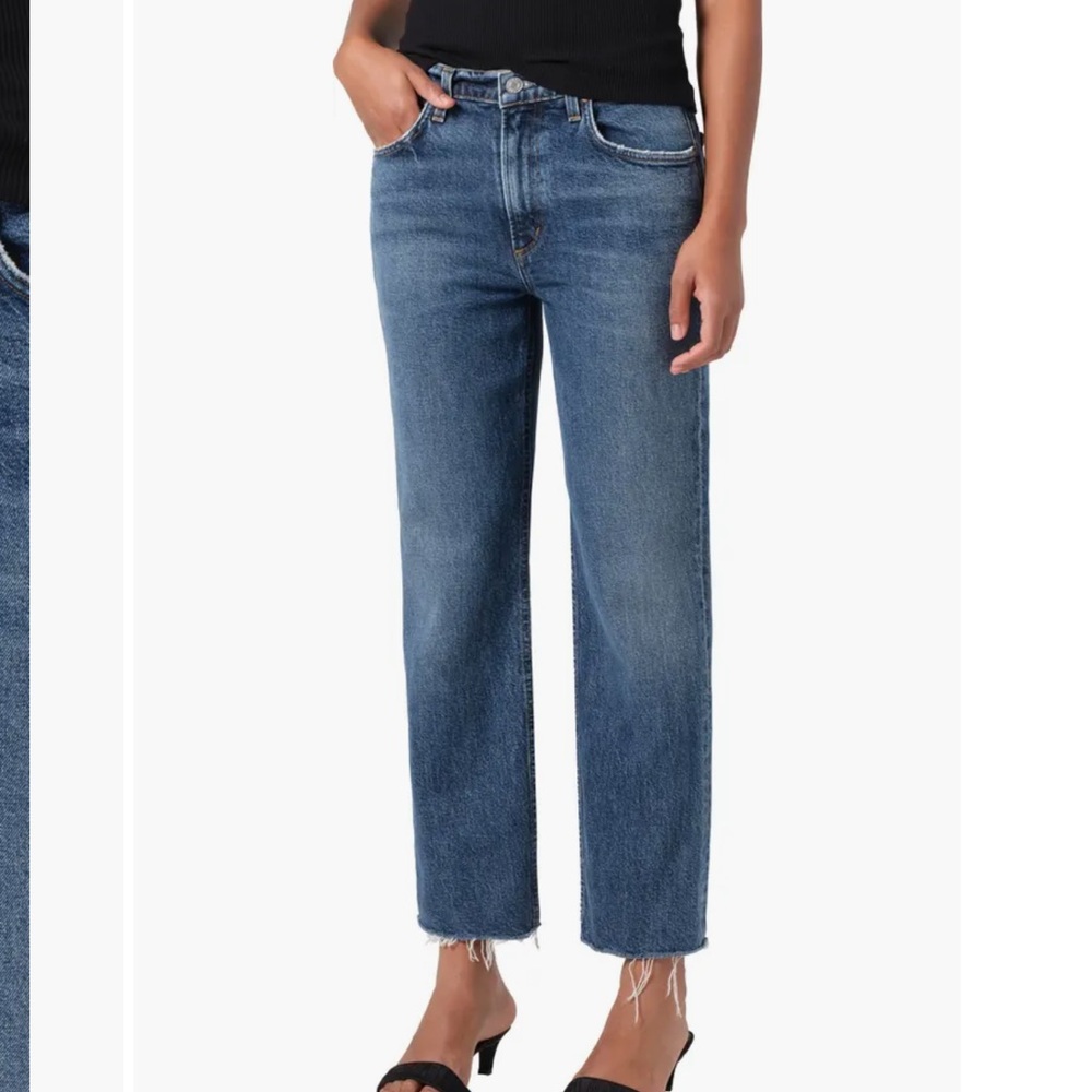 Agolde Nico Slim Ankle Jeans Raw Hem Size 30